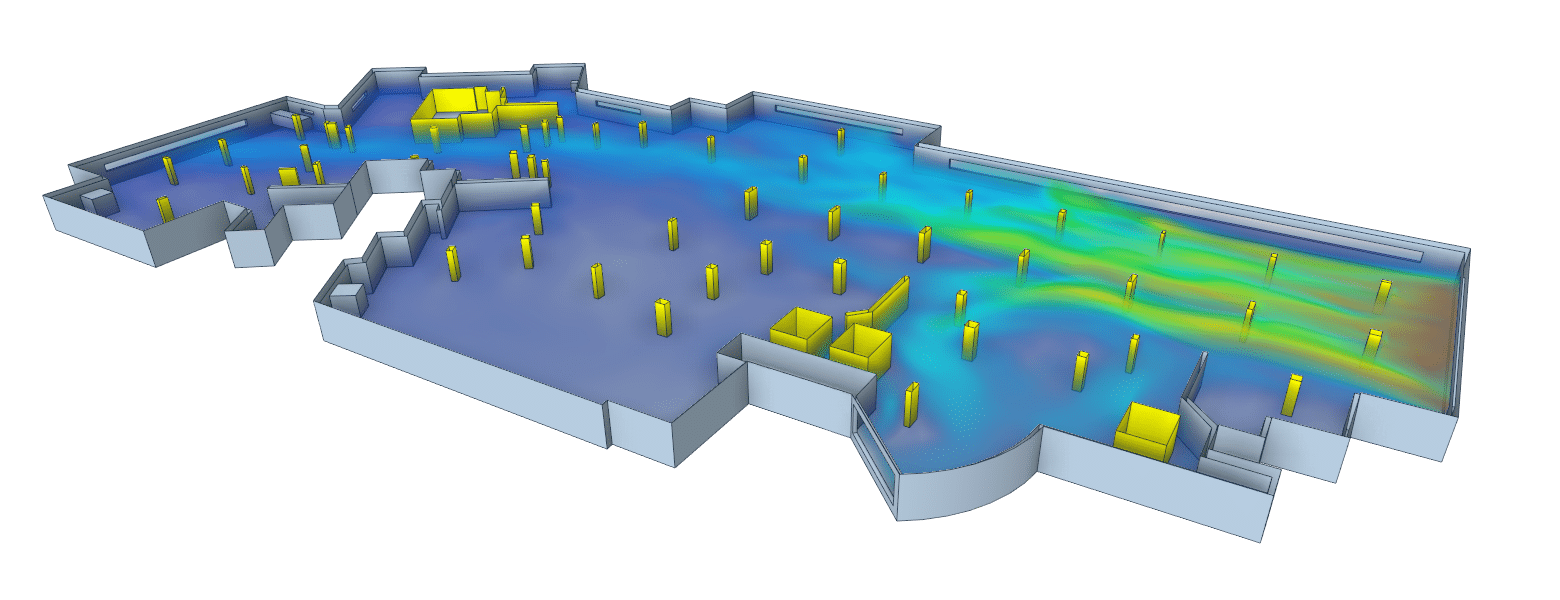 Dự đoán phân bố vận tốc gió trong hầm đỗ xe sử dụng mô phỏng CFD